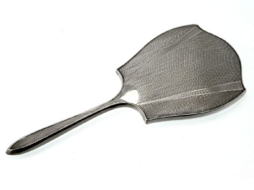 silver art deco style hand mirror c1932 - CATEGORY: ANTIQUE SILVER - DATED 1930