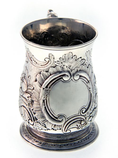 QUALITY SILVER GEORGE II HALF PINT MUG OR CUP BY SHAW AND PRIEST - ADDITIONAL PHOTO 1