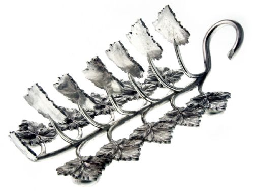 ANTIQUE VICTORIAN CAST SILVER PLATED VINE LEAF TOAST RACK - ADDITIONAL PHOTO 2