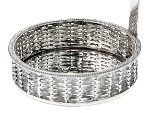 ANTIQUE SILVER PLATED WINE BOTTLE HOLDER - ADDITIONAL PHOTO 5