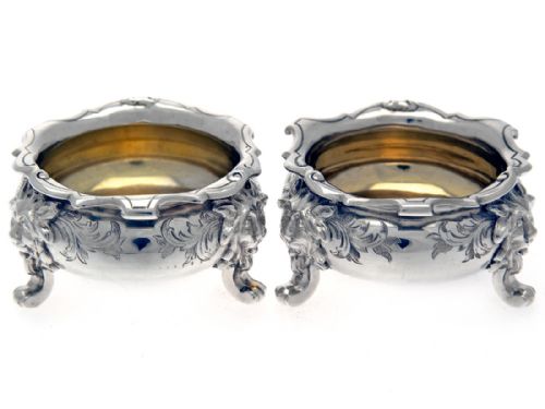 pair of quality george angell silver salts - CATEGORY: ANTIQUE SILVER - DATED 1850