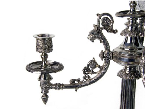 ANTIQUE SILVER PLATE CENTREPIECE EPERGNE WITH THREE SITTING CAMELS ON THE BASE - ADDITIONAL PHOTO 3