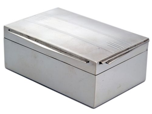 RECTANGULAR SILVER ART DECO BOX - ADDITIONAL PHOTO 1