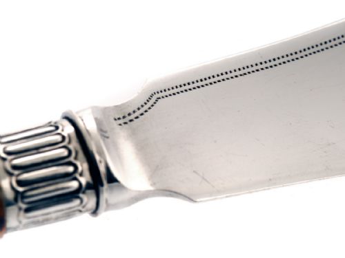 PAIR OF BOXED SILVER PLATE STAG HANDLE FISH SERVERS - ADDITIONAL PHOTO 5