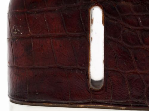 SILVER PLATE AND CROCODILE SKIN HIP FLASK - ADDITIONAL PHOTO 4