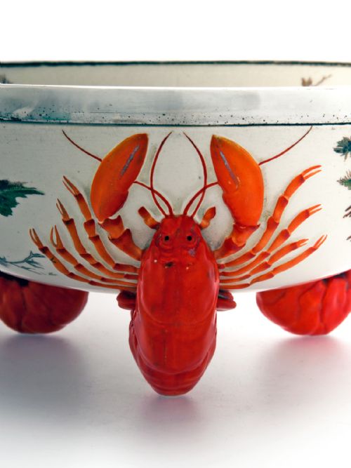 WEDGWOOD SILVER PLATE MOUNTED BOWL WITH THREE RED LOBSTERS - ADDITIONAL PHOTO 3