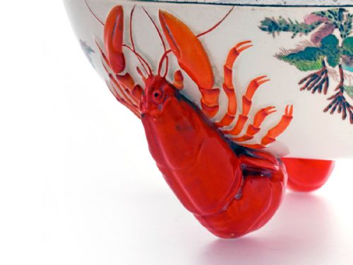 WEDGWOOD SILVER PLATE MOUNTED BOWL WITH THREE RED LOBSTERS - ADDITIONAL PHOTO 5