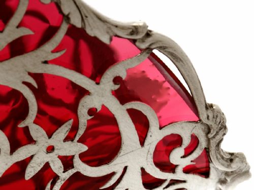 EDWARDIAN SILVER GLASS LINED BASKET - ADDITIONAL PHOTO 3