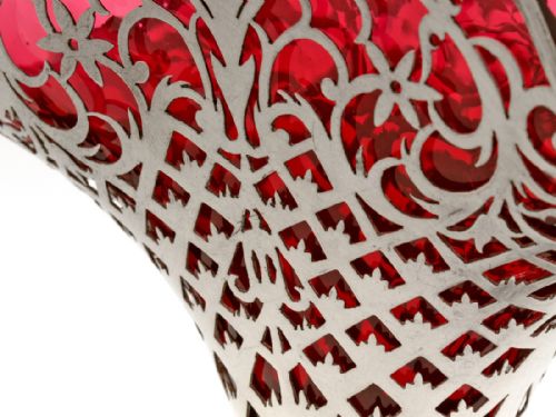EDWARDIAN SILVER GLASS LINED BASKET - ADDITIONAL PHOTO 4