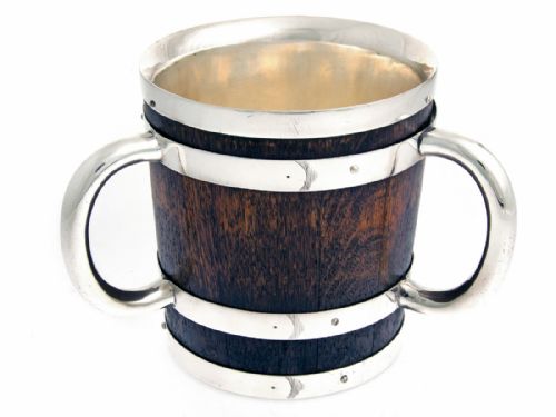 OAK AND SILVER PLATE LOVING CUP - ADDITIONAL PHOTO 1