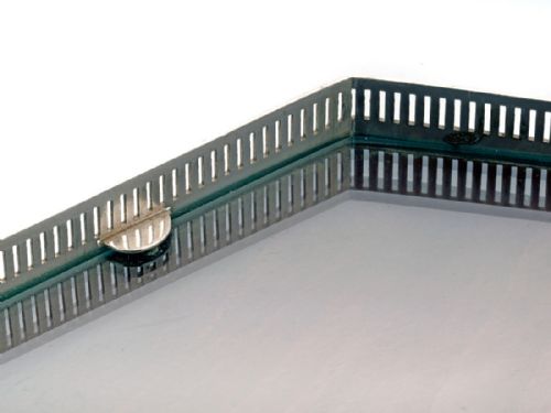 JOHN GRINSELL AND CO SILVER PLATE AND GLASS CUT CORNER BAR PATTERN GALLERY TRAY - ADDITIONAL PHOTO 3