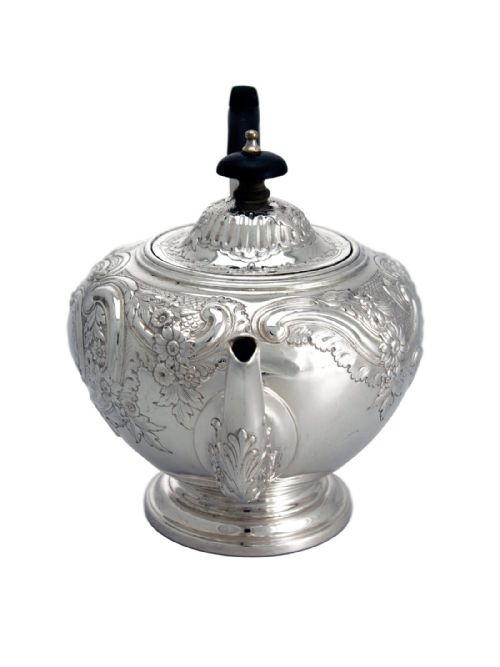 HEAVILY CHASED SILVER FOUR PIECE TEA AND COFFEE SET - ADDITIONAL PHOTO 1