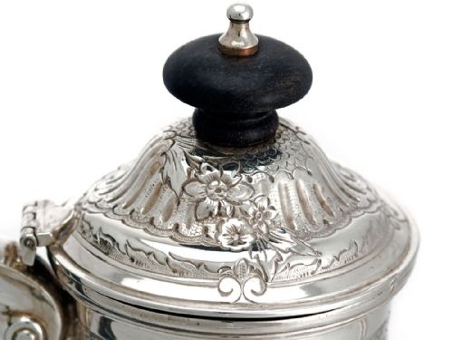 HEAVILY CHASED SILVER FOUR PIECE TEA AND COFFEE SET - ADDITIONAL PHOTO 6