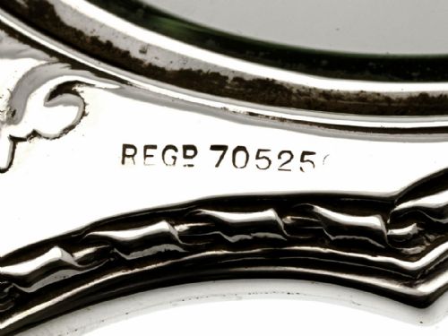 A LARGE SILVER HAND MIRROR C1927 - ADDITIONAL PHOTO 2
