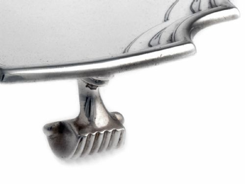 SQUARE SHAPE SILVER SALVER TRAY WITH CHIPPENDALE BORDER - ADDITIONAL PHOTO 3
