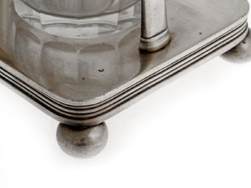 ANTIQUE CHRISTOFLE SILVER PLATED OIL AND VINEGAR STAND - ADDITIONAL PHOTO 4