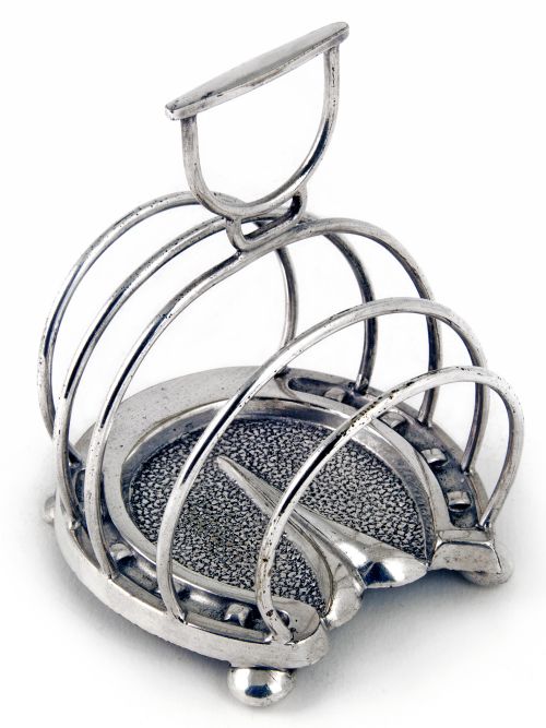 ANTIQUE SILVER PLATE HORSE HOOF TOAST RACK - ADDITIONAL PHOTO 1