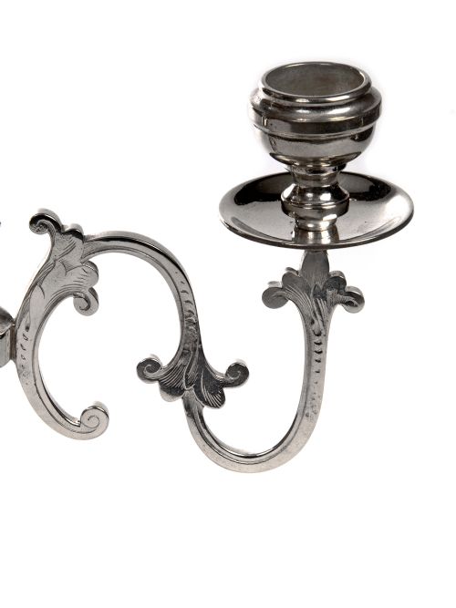 PAIR OF VICTORIAN SILVER PLATE THREE LIGHT CANDELABRA WITH CAST DOLPHINS - ADDITIONAL PHOTO 2