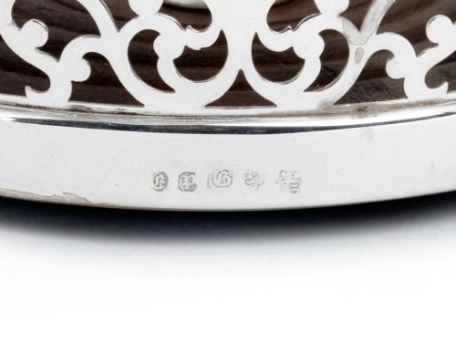PAIR OF VICTORIAN SILVER PLATED COASTERS - ADDITIONAL PHOTO 3