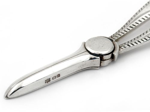 ANTIQUE PLAIN SILVER GRAPE SCISSORS - ADDITIONAL PHOTO 4
