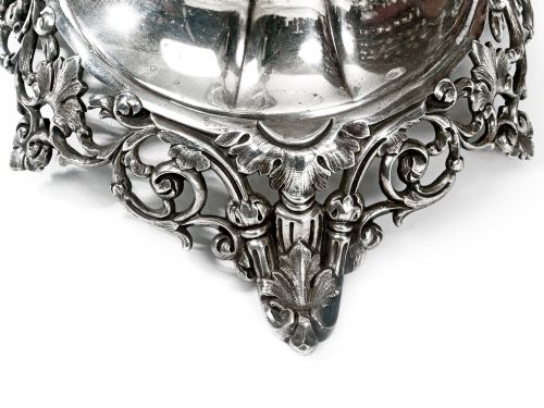 VICTORIAN SILVER PLATED EPERGNE WITH THREE CANDLE HOLDERS AND THREE FEMALE FIGURES - ADDITIONAL PHOTO 5