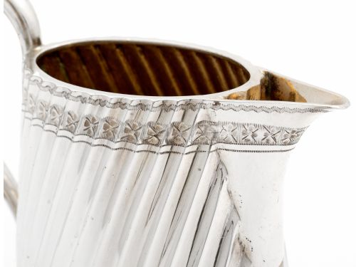 VICTORIAN SILVER PLATE FOUR PIECE TEA SET WITH SPIRAL TAPERING BODIES - ADDITIONAL PHOTO 11