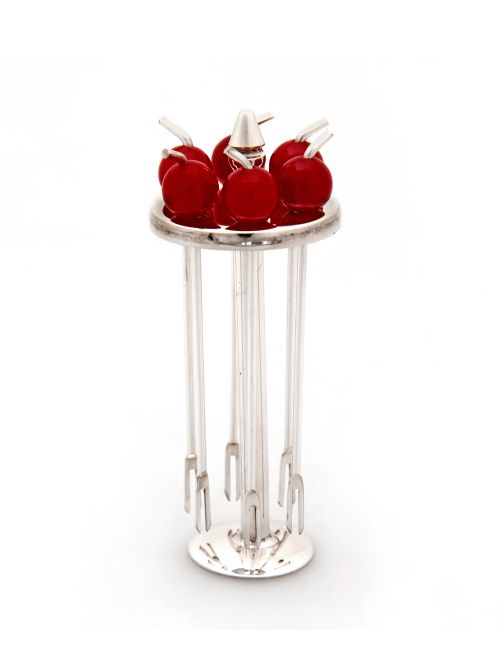 MINIATURE COCKTAIL SHAKER SHAPED CHERRY PICK HOLDER AND SPIRIT MEASURE - ADDITIONAL PHOTO 2
