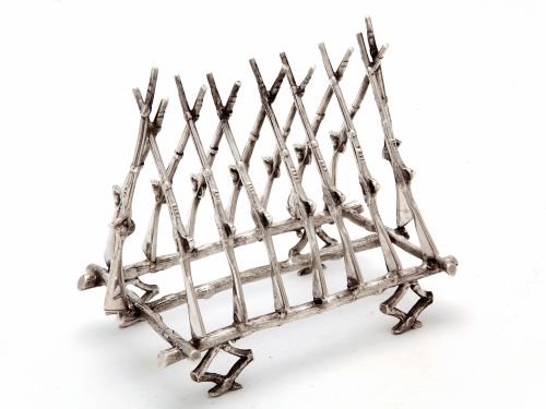 SILVER PLATED SIX DIVISION RIFLE TOAST RACK - ADDITIONAL PHOTO 2