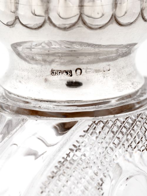 LARGE VICTORIAN SILVER CUT GLASS PERFUME BOTTLE BY JOHN GRINSELL SON - ADDITIONAL PHOTO 4