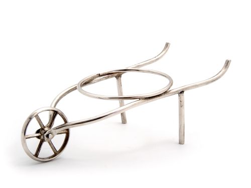 VICTORIAN WHEEL BARROW WITH A GREEN OPELINE FITTED DISH FOR SUGAR OR PRESERVES - ADDITIONAL PHOTO 2