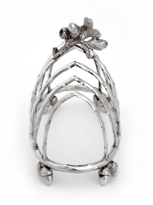 ELKINGTON CO ACORN MOTIF SILVER PLATE TOAST RACK - ADDITIONAL PHOTO 2