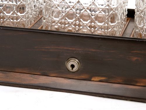SUPER QUALITY MAPPIN BROS SILVER AND COROMANDEL WOOD THREE BOTTLE TATALUS - ADDITIONAL PHOTO 3