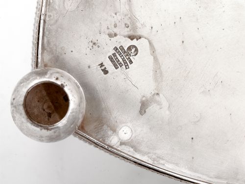 HEART SHAPED SILVER PLATED APPETIZER DISH WITH FOUR CLEAR GLASS DISHES - ADDITIONAL PHOTO 5