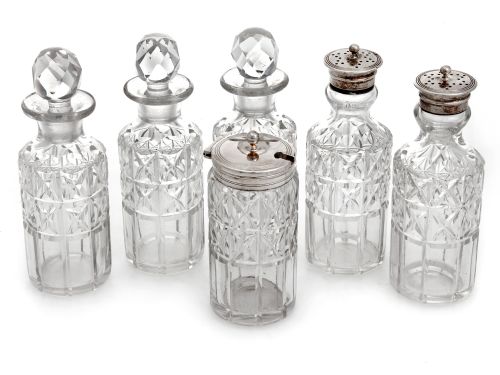 UNUSUAL CASTLE SHAPED VICTORIAN SILVER PLATE CRUET SET - ADDITIONAL PHOTO 3