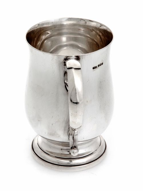 JAMES DIXON SON BALUSTER SHAPE SILVER PINT MUG - ADDITIONAL PHOTO 1
