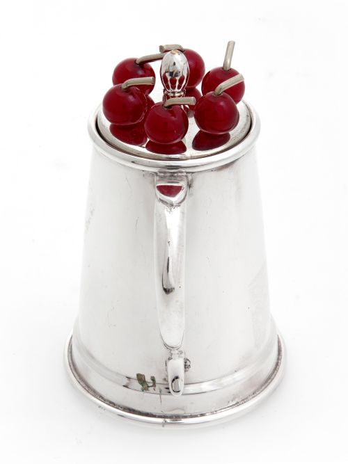 SILVER PLATED TANKARD SHAPED COCKTAIL PICK HOLDER - ADDITIONAL PHOTO 1