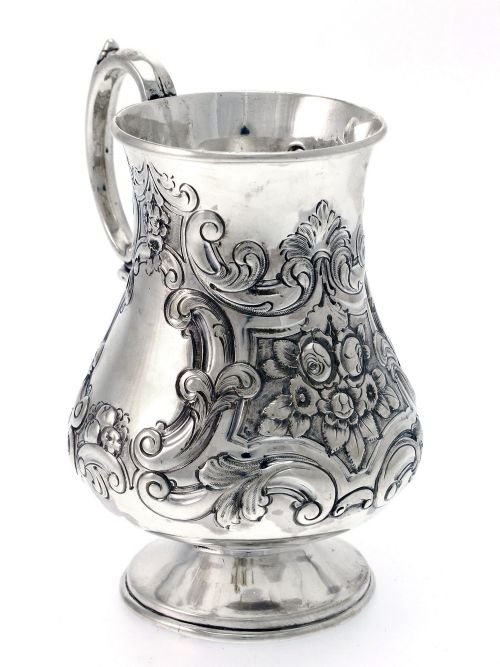 BALUSTER SHAPE VICTORIAN SILVER CHRISTENING MUG - ADDITIONAL PHOTO 2