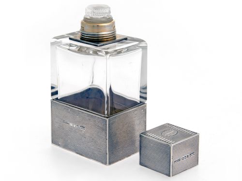 ASPREY CO SILVER AND GLASS PERFUME BOTTLE - ADDITIONAL PHOTO 3