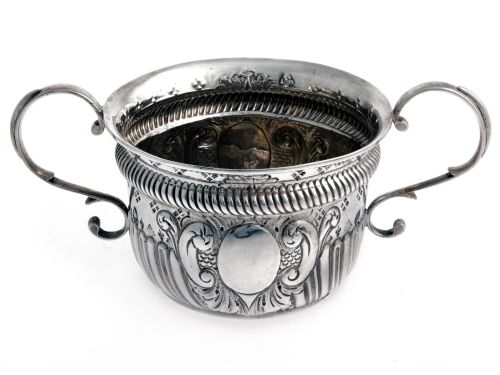edwardian nathan hayes silver porringer - CATEGORY: ANTIQUE SILVER - DATED 1900