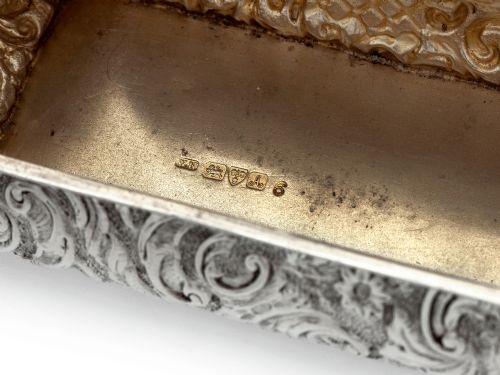 DECORATIVE RECTANGULAR CHESTER SILVER JEWELLERY BOX - ADDITIONAL PHOTO 4