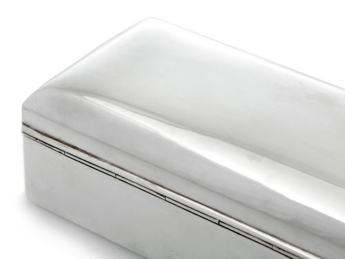 VICTORIAN PLAIN CHESTER SILVER CEDAR LINED CIGAR OR CIGARETTE BOX - ADDITIONAL PHOTO 1