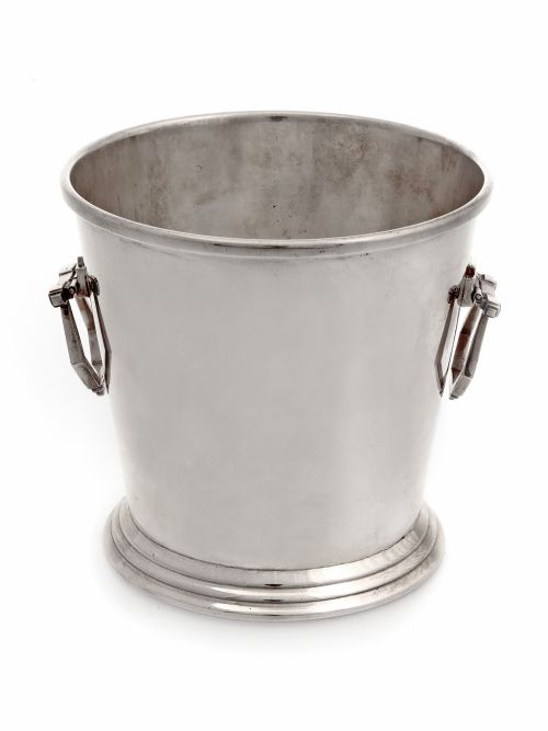 vintage art deco style silver plate ice bucket with angled handles - CATEGORY: ANTIQUE SILVER - DATED 1940