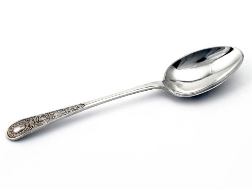 BOXED SET OF 12 SILVER TEA SPOONS AND PAIR OF SUGAR TONGS - ADDITIONAL PHOTO 3
