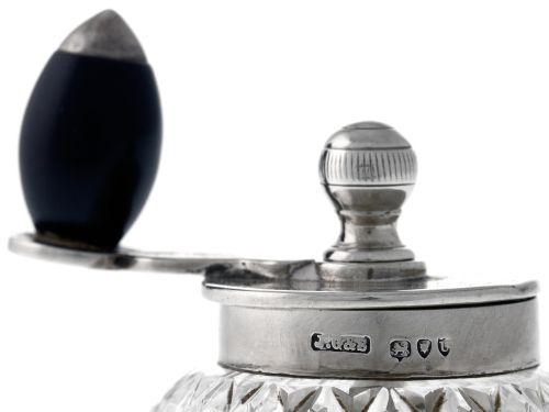 ANTIQUE VICTORIAN SILVER AND CUT GLASS PEPPER MILL - ADDITIONAL PHOTO 3