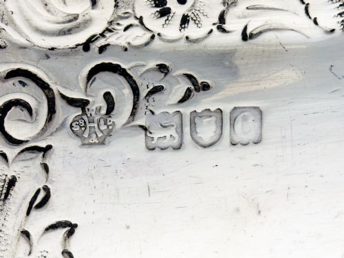 LATE VICTORIAN DECORATIVE ANTIQUE SILVER TEA CADDY - ADDITIONAL PHOTO 4