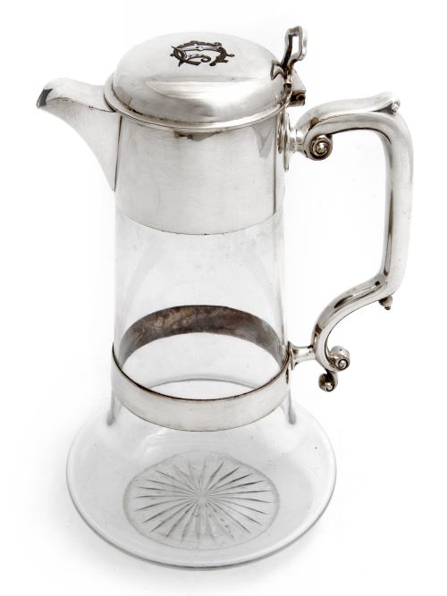 PAIR OF VICTORIAN SILVER PLATE AND CUT GLASS CLARET JUGS - ADDITIONAL PHOTO 1
