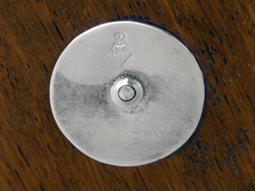 VICTORIAN OAK AND SILVER PLATE SALVER - ADDITIONAL PHOTO 3