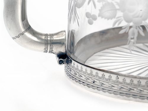 EXCEPTIONAL VICTORIAN SILVER PLATED AND ENGRAVED GLASS LOVING CUP - ADDITIONAL PHOTO 4
