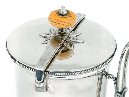 VICTORIAN SILVER PLATE ARGYLE WITH A SCREW DOWN IVORY FINIAL - ADDITIONAL PHOTO 4