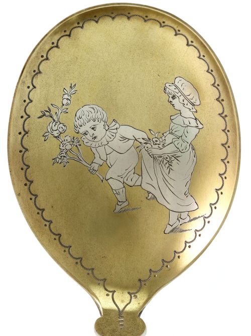 BOXED SILVER PLATED SERVING SPOONS ILLUSTRATED BY KATE GREENAWAY - ADDITIONAL PHOTO 5